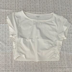 Old Navy Cream Ruched Crop Top